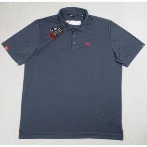 NWT Travis Mathew Boldyn Networks Polo Shirt Mens 2XL Blue Performance Golf Logo